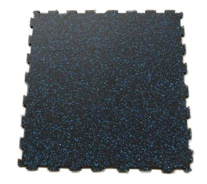 Piso para gimnasio interconectable negro con chispas azules medida 60x60 cm 6 mm